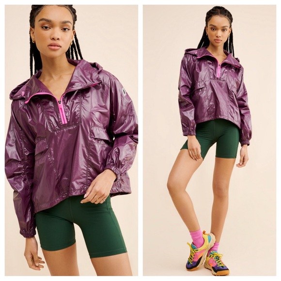 FP Movement by Free People Jackets & Blazers - Free People FP Movement Spring Showers Solid Rain Jacket in Dark Purple